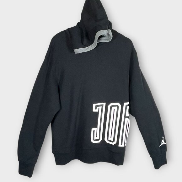 NIKE JORDAN Hoodie Mens SMALL Oversized Pullover Black Jumpman Basketball NEW - Picture 3 of 9